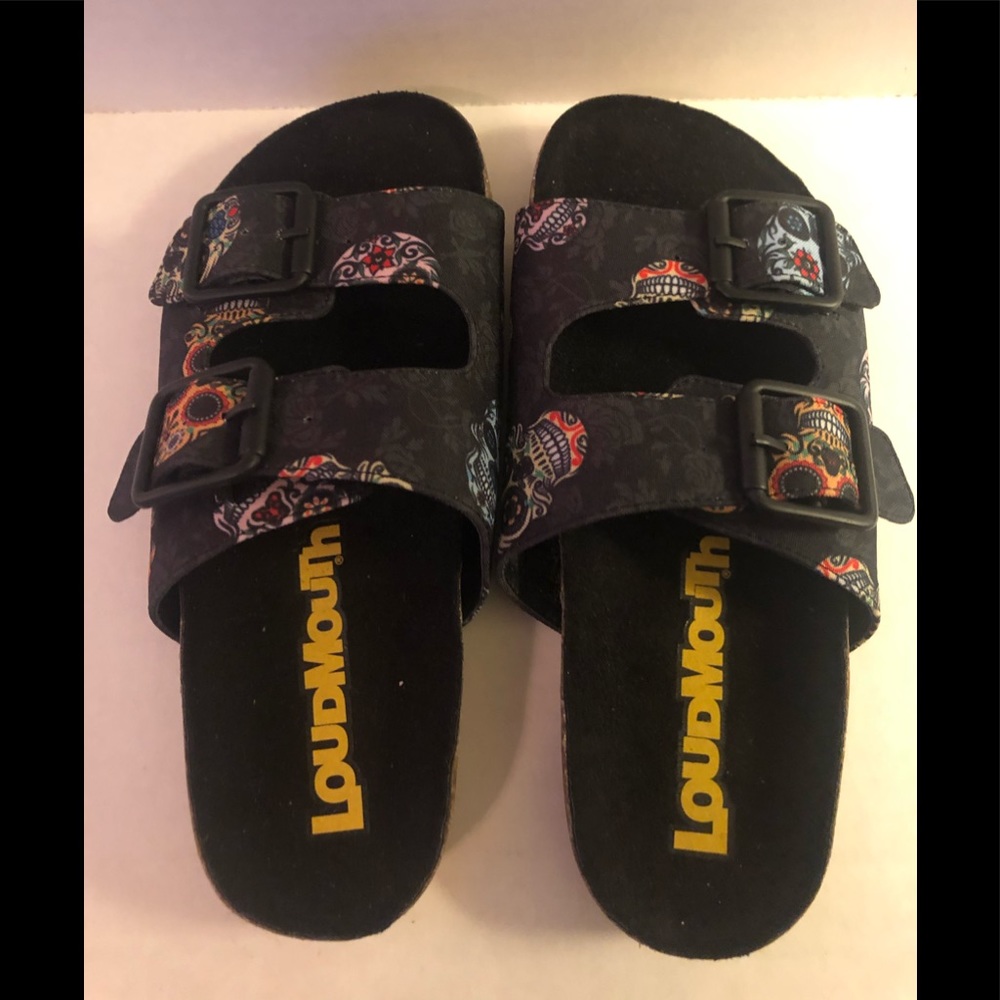 NEW Big Kids Loudmouth Frankie Skull Sandals Sz 4